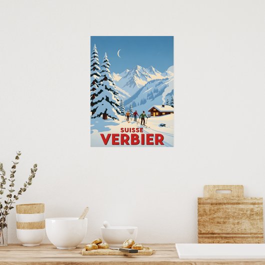 Verbier, Zwitserland – Alpine Ski Resort Poster (Keuken)