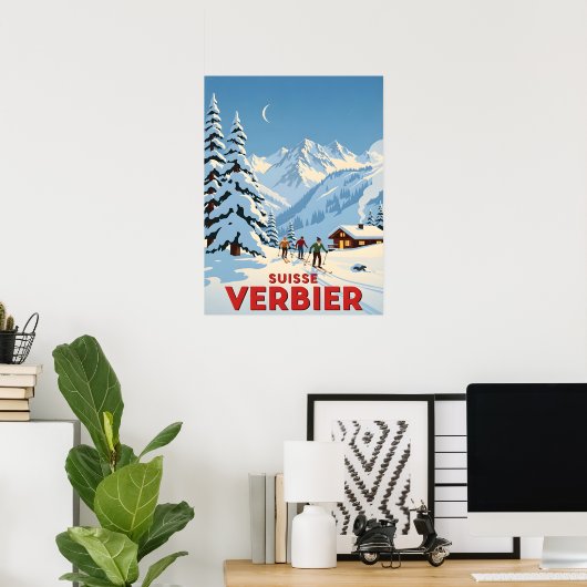 Verbier, Zwitserland – Alpine Ski Resort Poster (Thuiskantoor)
