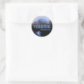 Verbier Zwitserland blue skier stickers (Tas)