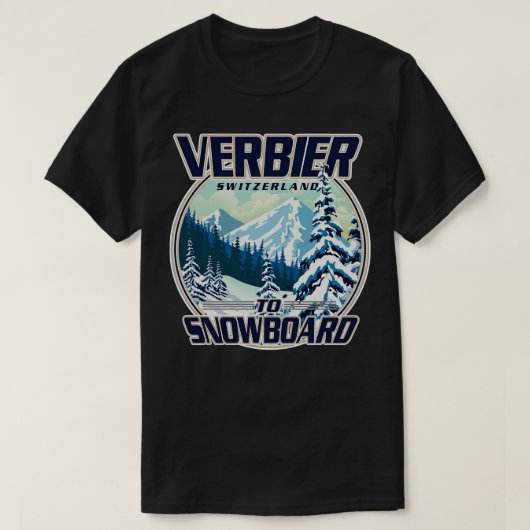 Verbier Zwitserland naar snowboard T-shirt (Design voorkant)