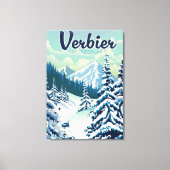 Verbier Zwitserland Reisposter Canvas Afdruk (Voorkant)