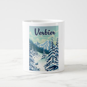 Verbier Zwitserland Reisposter Grote Koffiekop