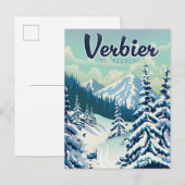 Verbier Zwitserland Reisposter Uitnodiging Briefkaart (Voorkant / Achterkant)