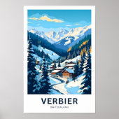 Verbier Zwitserland Reisprint Poster (Voorkant)