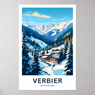 Verbier Zwitserland Reisprint Poster