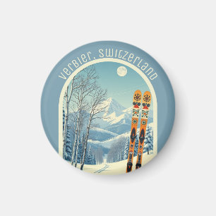 Verbier Zwitserland Schweiz 4 Vallées skiën Magneet