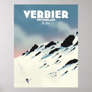 Verbier Zwitserland ski Poster