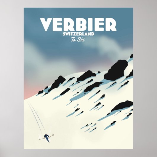 Verbier Zwitserland ski Poster (Voorkant)