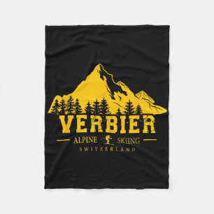 Verbier Zwitserland Skigebied Alpineskiën Zwitsers Fleece Deken