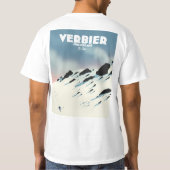 Verbier Zwitserland skiposter-kunstdrukken. T-shirt (Achterkant)