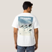 Verbier Zwitserland skiposter-kunstdrukken. T-shirt (Achterkant volledig)