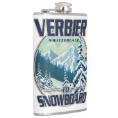 Verbier Zwitserland Snowboard Travel logo Heupfles (Rechts)