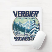 Verbier Zwitserland Snowboard Travel logo Muismat (Met muis)