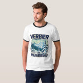 Verbier Zwitserland Snowboard Travel logo T-shirt (Voorkant volledig)