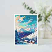 Verbier Zwitserland vintage reisillustratie Briefkaart (Staand voorkant)