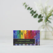 Verbijsterd I, Abstracte regenboogvrouw... uniek Visitekaartje (Staand voorkant)