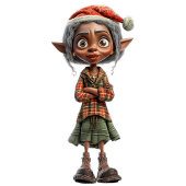 Verbijsterd oma kerst elf inpakpapier