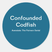 Verbijsterde Codfish Classic Round Sticker (Voorkant)