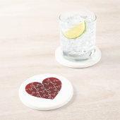 Verbijsterde harten zandsteen onderzetter (Zijkant)