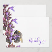 Verbijsterend bedankt Kaart met bloem-hommel (Voorkant / Achterkant)