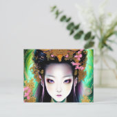 Verbijsterend Japans meisje Gothic Fantasy Briefkaart (Staand voorkant)