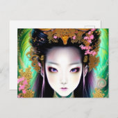 Verbijsterend Japans meisje Gothic Fantasy Briefkaart (Voorkant / Achterkant)