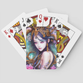 Verbijsterend Japans meisje Gothic Fantasy Pokerkaarten