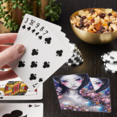 Verbijsterend Japans meisje Gothic Fantasy Pokerkaarten (Insitu)
