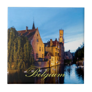 Verbijsterend! Medieval Brugge Belgium - Pro Foto Tegeltje