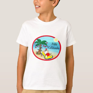 Verbijsterend onder Palm Santa hawaiin Kerstmis T-shirt
