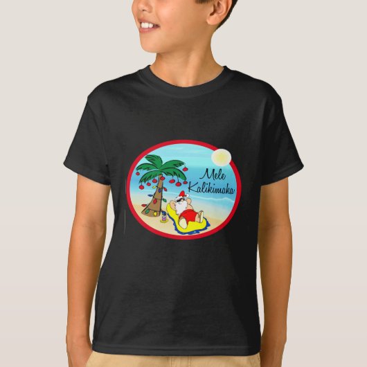 Verbijsterend onder Palm Santa hawaiin Kerstmis T-shirt (Voorkant)