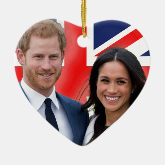 Verbijsterend! Prince Harry en Meghan Markle Keramisch Ornament (Voorkant)