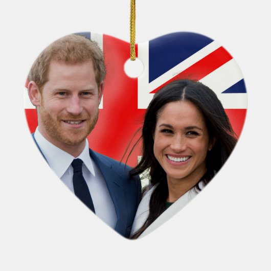 Verbijsterend! Prince Harry en Meghan Markle Keramisch Ornament (Achterkant)