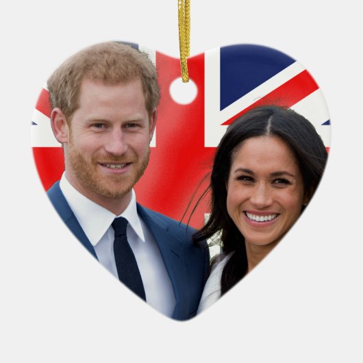 Verbijsterend! Prince Harry en Meghan Markle Keramisch Ornament (Voorkant)