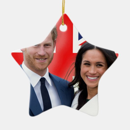Verbijsterend! Prince Harry en Meghan Markle Keramisch Ornament (Voorkant)