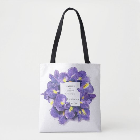 Verbijsterende Paarse Waterverf Flora Bridesmaid Tote Bag (Voorkant)