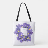 Verbijsterende Paarse Waterverf Flora Bridesmaid Tote Bag (Achterkant)
