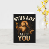 Verbijstert jullie allemaal Grappig Jezus Silhouet Kaart (Gele Bloem)