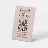 Verbind hier QR-code bord Reclamebord Met Voetstuk (Voorkant)