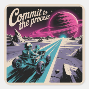 Verbind Je Aan Het Proces Vierkante Sticker