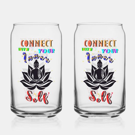 Verbind je met je innerlijke zelf blikvorm glas (Voorkant)