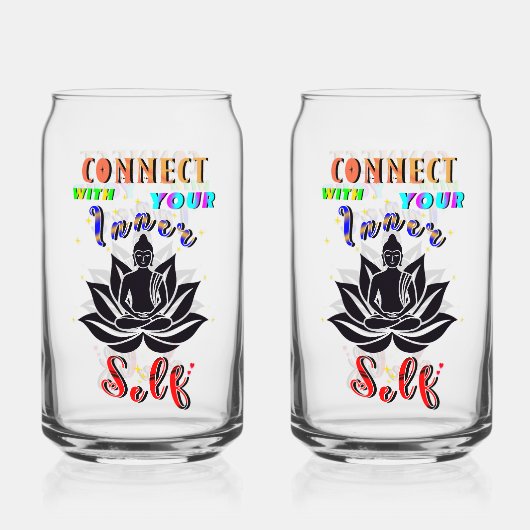 Verbind je met je innerlijke zelf blikvorm glas (Achterkant)