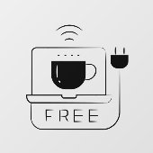 Verbind me l Gratis WIFI-netwerk coffeeshop Raamsticker (Vel)