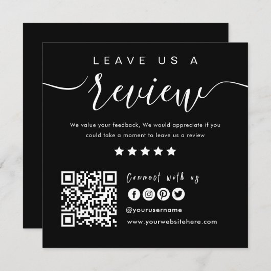 Verbind met de QR-code van de Verenigde Staten | L Kaart (Voorkant / Achterkant)