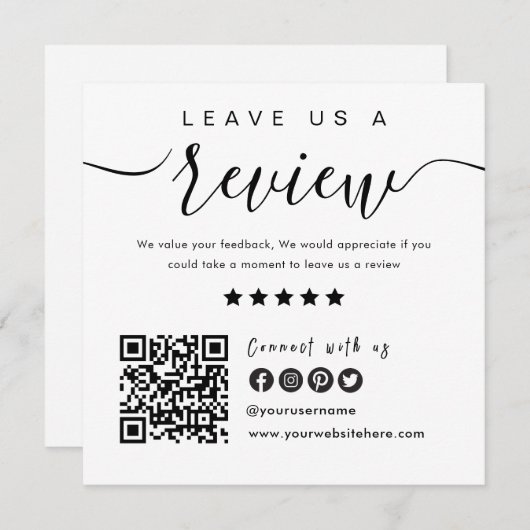 Verbind met de QR-code van de Verenigde Staten | L Kaart (Voorkant / Achterkant)