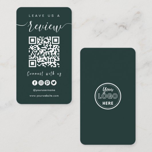 Verbind met de QR-code van de Verenigde Staten | L Visitekaartje (Voorkant / Achterkant)