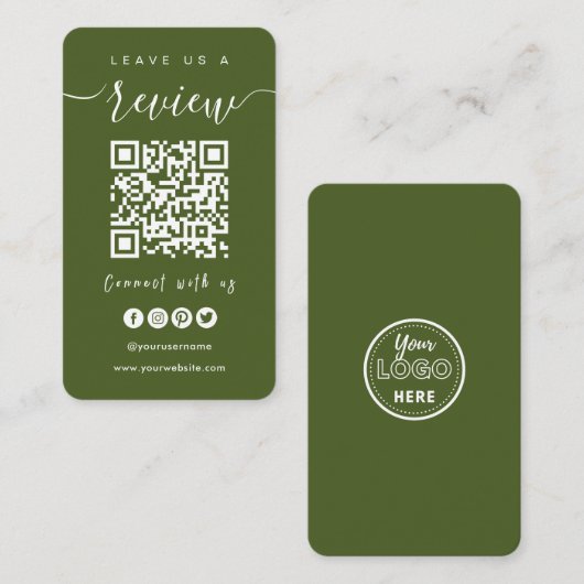 Verbind met de QR-code van de Verenigde Staten | L Visitekaartje (Voorkant / Achterkant)