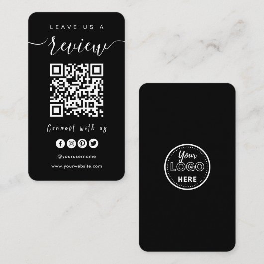 Verbind met de QR-code van de Verenigde Staten | L Visitekaartje (Voorkant / Achterkant)