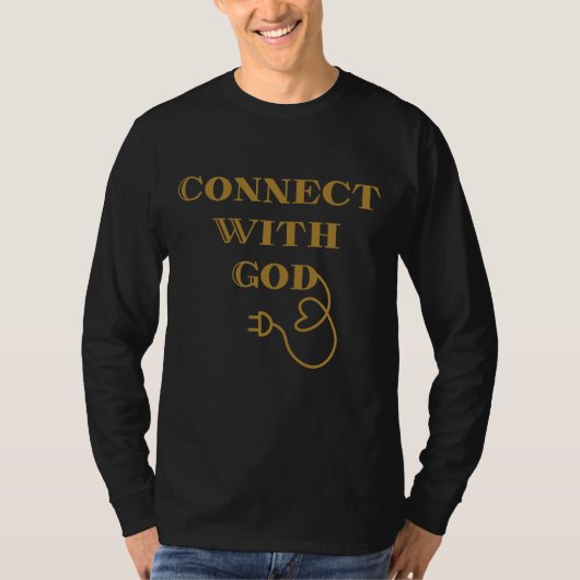 Verbind met God Bijbels Quote Mannen Lange Mouw T-shirt (Voorkant)