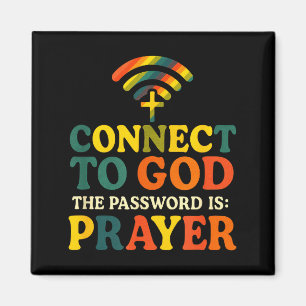 Verbind met God - Christelijk Religieus Gebed Magneet